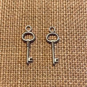 Origami Owl silver key earring drops